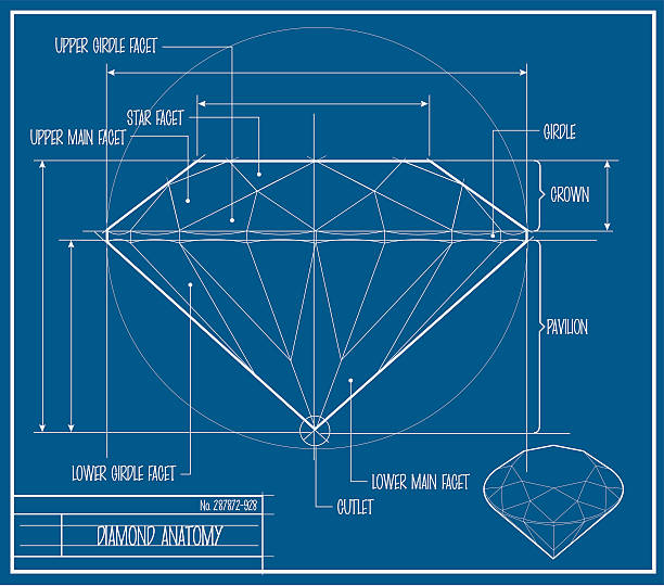 Vector diamante Cópia Heliográfica - ilustração de arte vetorial