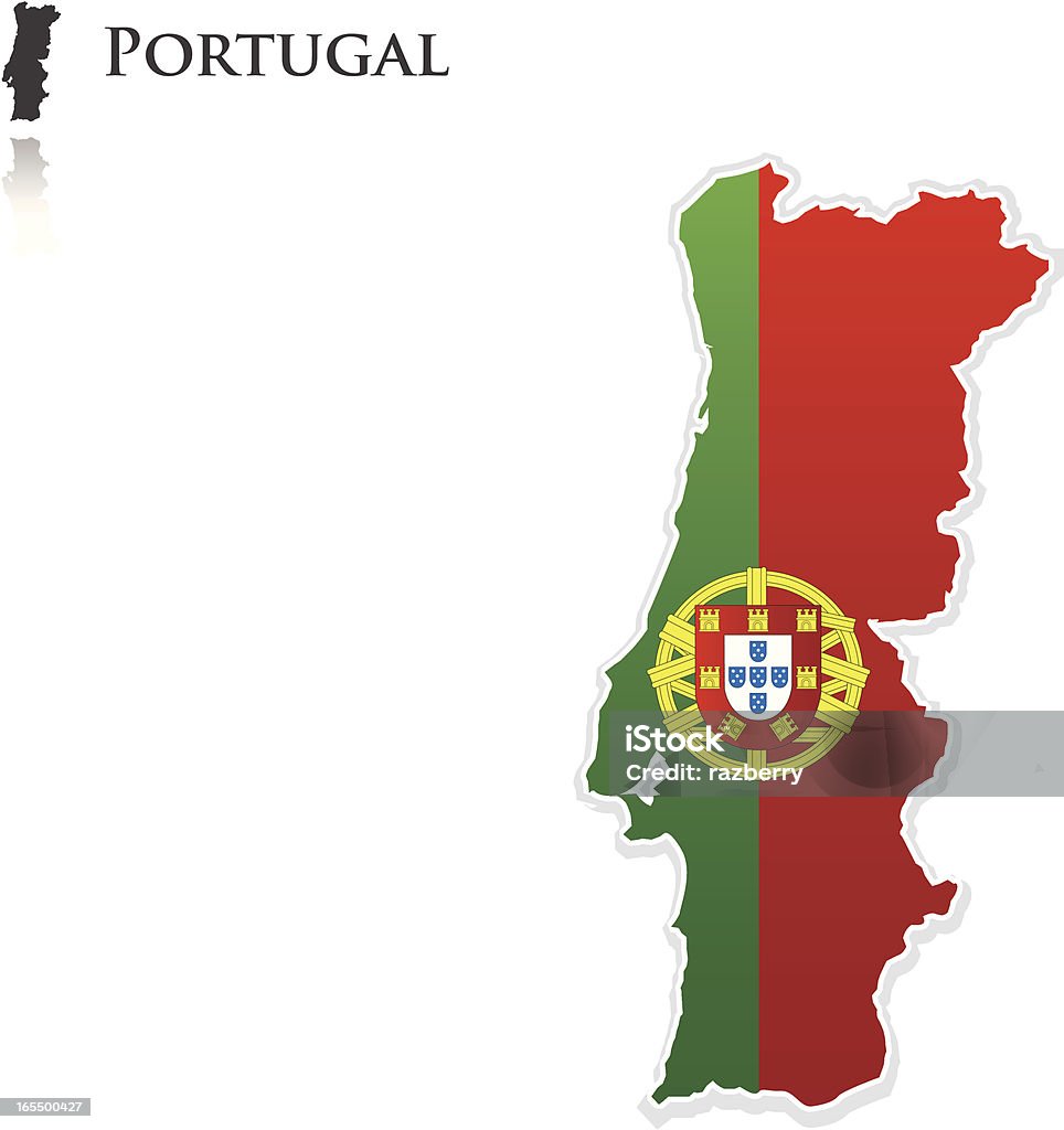 Portugal Flagge-Karte - Lizenzfrei Abschirmen Vektorgrafik