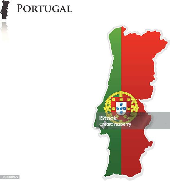 Mappa Di Bandiera Del Portogallo - Immagini vettoriali stock e altre immagini di Bandiera - Bandiera, Bandiera nazionale, Blasone
