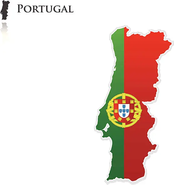 Vector illustration of Portugal Flag - Map