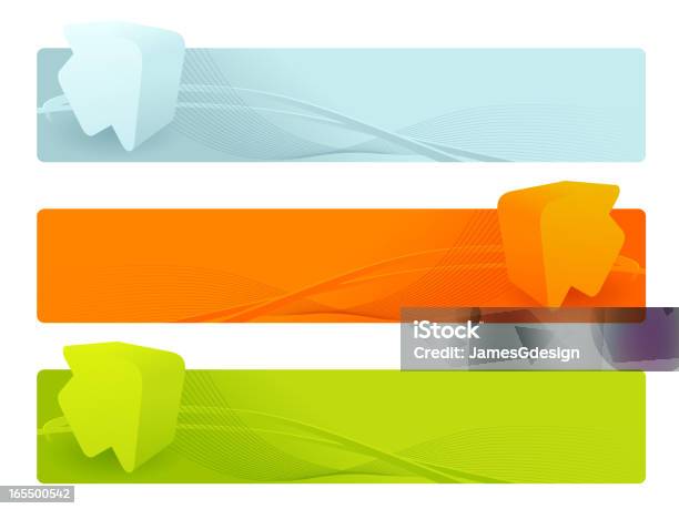 3 D Banner - Immagini vettoriali stock e altre immagini di Tessere - Tessere, Arancione, Astratto