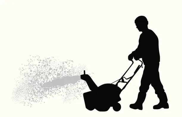 Vector illustration of Snowblower Vector Silhouette