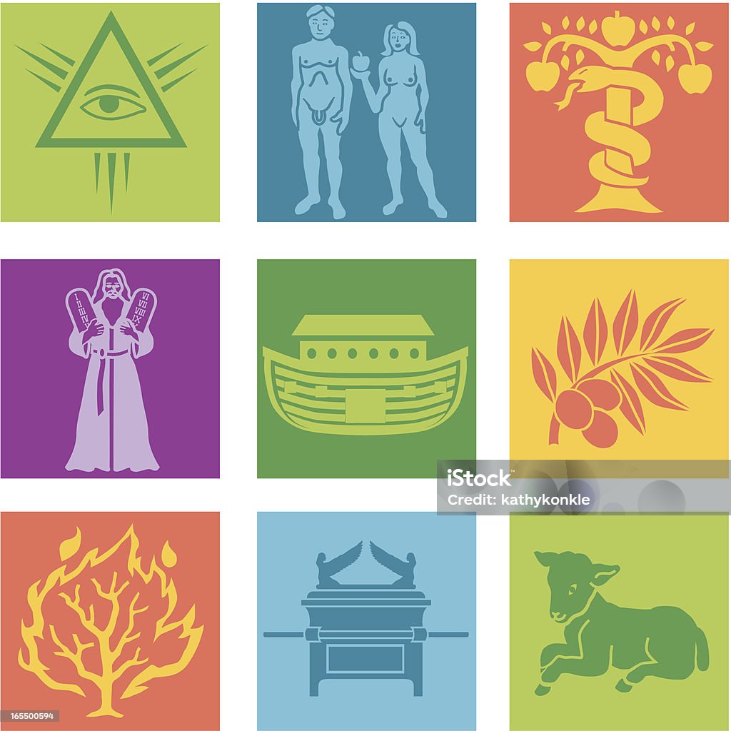 religion Vector icons with a religious theme. Winged Spindletree stock vector