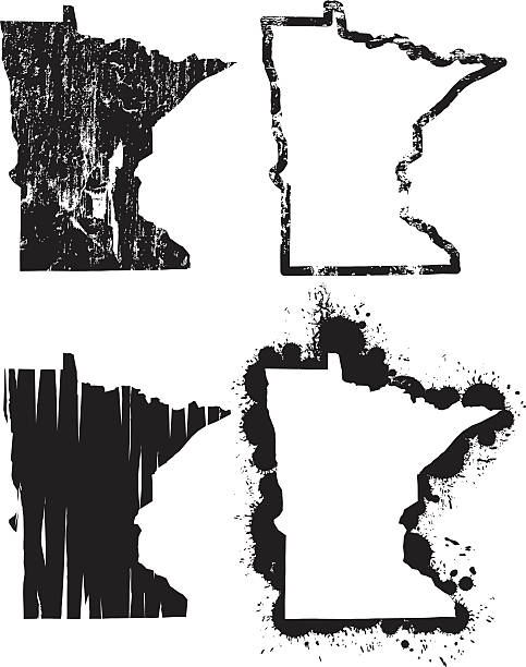 United States of Grunge - Minnesota vector art illustration