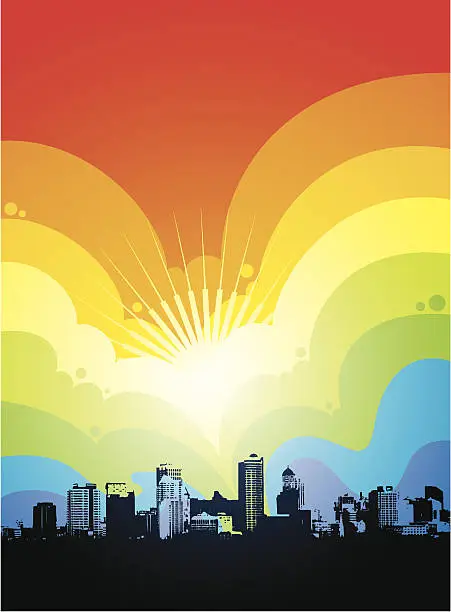 Vector illustration of Urban rainbow