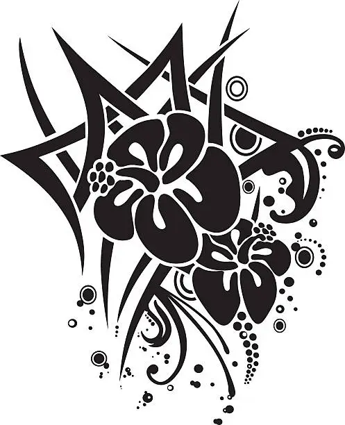 Vector illustration of Tribal Floral Design