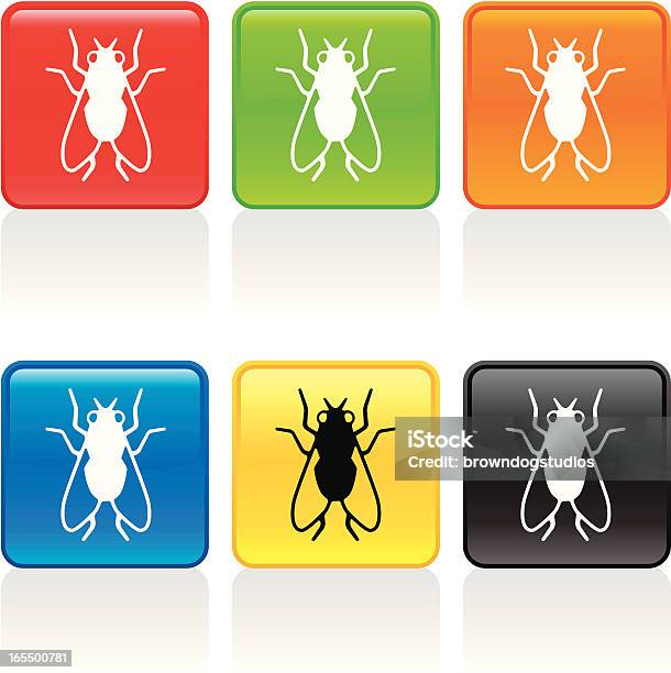 Fly Icon Stock Illustration - Download Image Now - Animal, Black Color, Blue