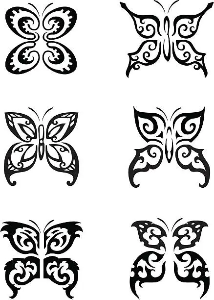 Vector illustration of Butterfly Tattoo Series