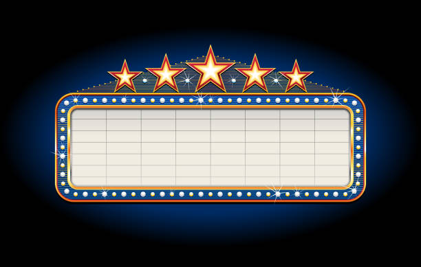 ilustraciones, imágenes clip art, dibujos animados e iconos de stock de señal - theater marquee