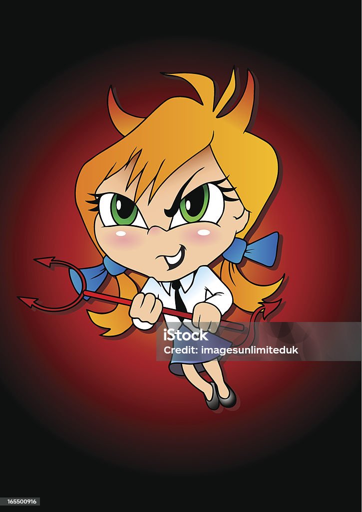 Little Devil - arte vettoriale royalty-free di Bambine femmine