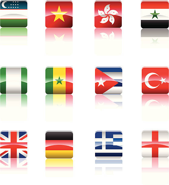 страна's национальный флаг collection. - england senegal stock illustrations