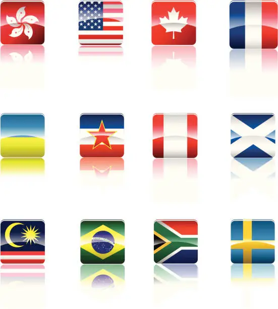 Vector illustration of Country's national Flag collection.