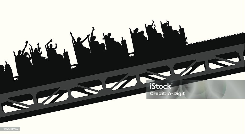 Wavey Coaster Vector Silhouette A-Digit Rollercoaster stock vector