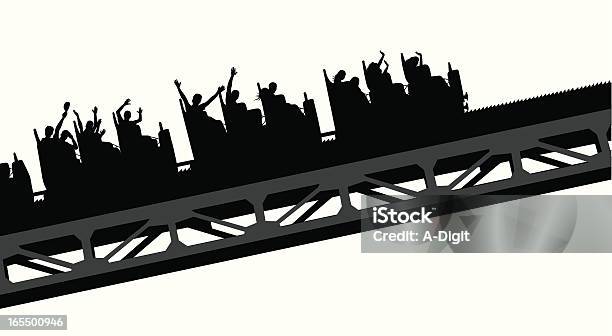 Wavey Coaster Vector Silhouette Stock Illustration - Download Image Now - Rollercoaster, Vector, People