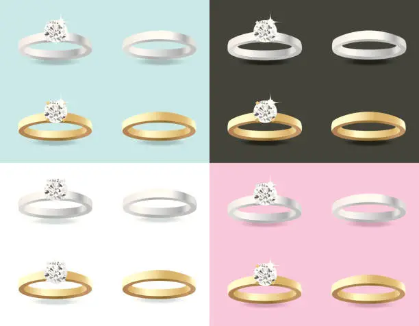 Vector illustration of Engagement Rings