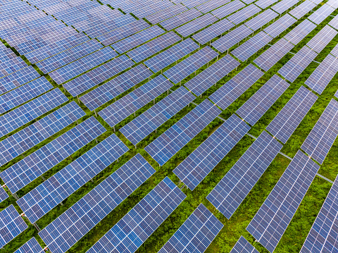 Photovoltaic panel aerial photography