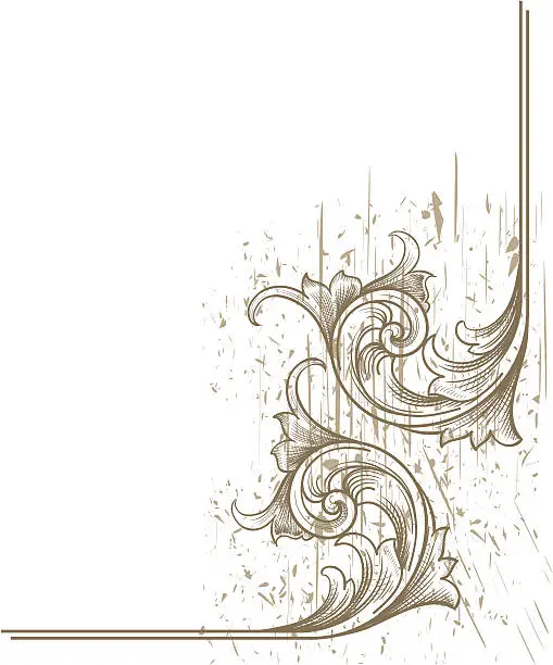 Vector illustration of Scratched Scroll Corner