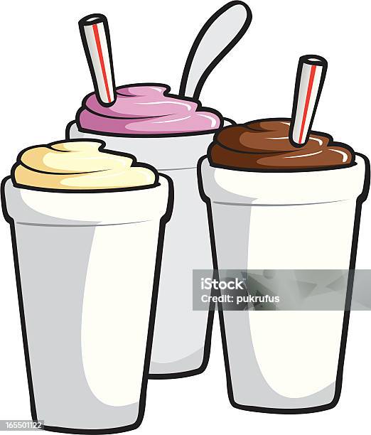 Trois Milkshakes Vecteurs libres de droits et plus d'images vectorielles de Milk-shake - Milk-shake, Barbotine, Illustration
