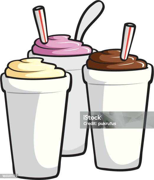 Vetores de Três Milkshakes e mais imagens de Milk-shake - Milk-shake, Slushie - Drink, Ilustração e Pintura