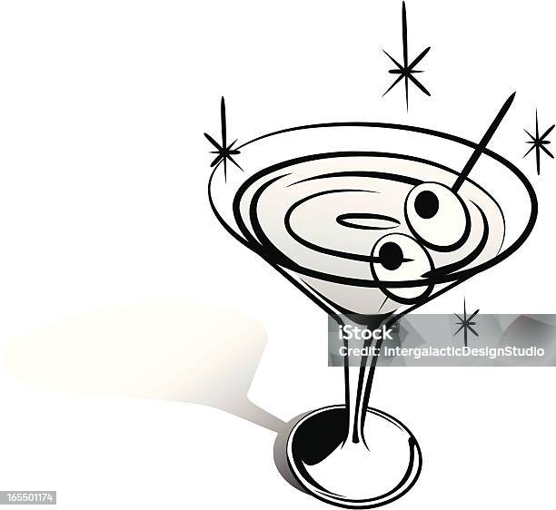 Retro Clip Art Martini Stock Illustration - Download Image Now - Martini, Martini Glass, Retro Style