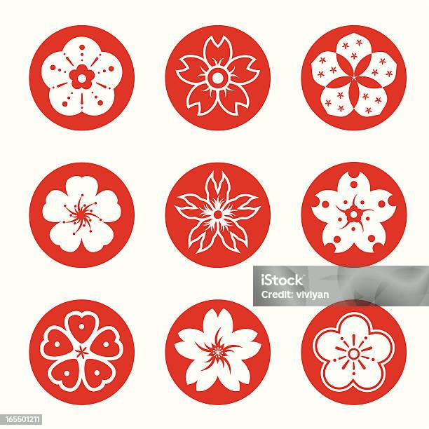 Sakura Graphic Elements Stock Illustration - Download Image Now - Asian and Indian Ethnicities, Knick Knack, Art And Craft
