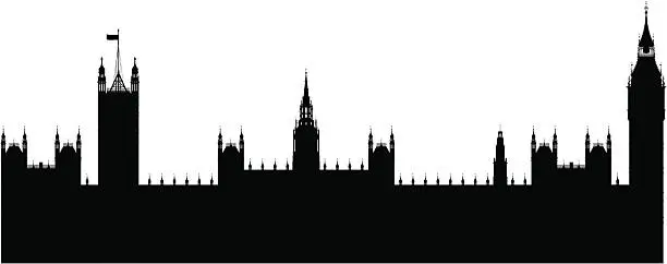 Vector illustration of Incredibly Detailed Big Ben and the Houses of Parliament