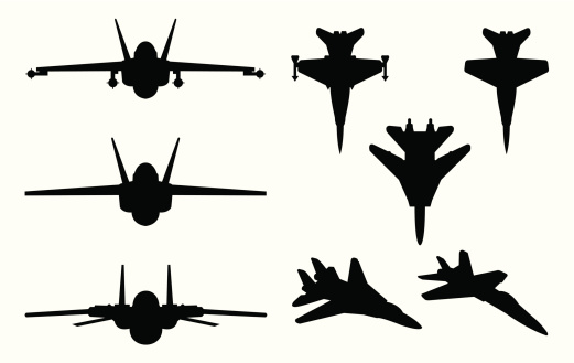 war planes as black silhouette. this vector file contains eps8, aics2, ai10, pdf and 300dpi jpeg formats.