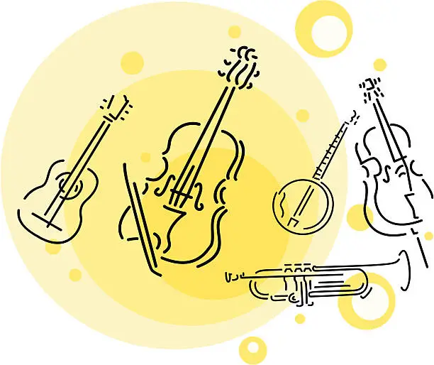 Vector illustration of musical instruments