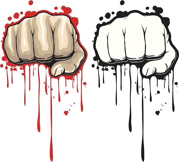 dripping fist vector art illustration