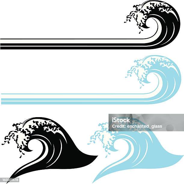 波ブラックホワイトの色 - 打ち寄せる波のベクターアート素材や画像を多数ご用意 - 打ち寄せる波, 波形パターン, ベクター画像