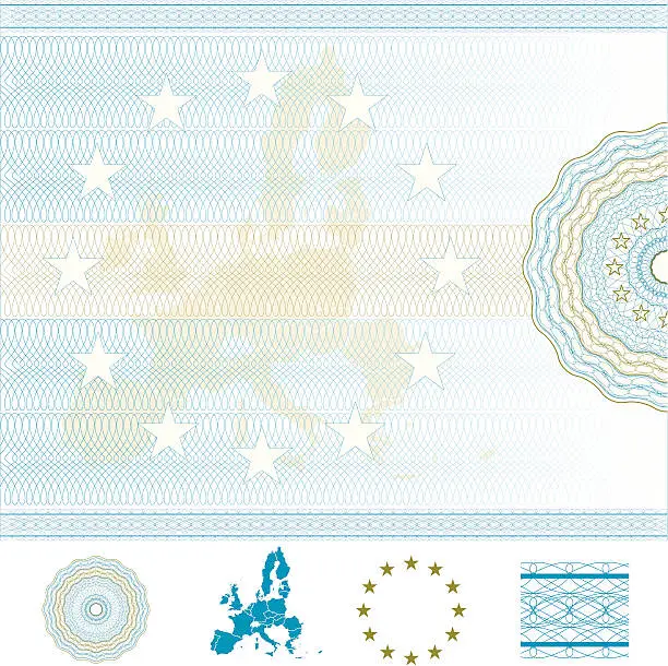 Vector illustration of European Union Blank Diploma or Certificate