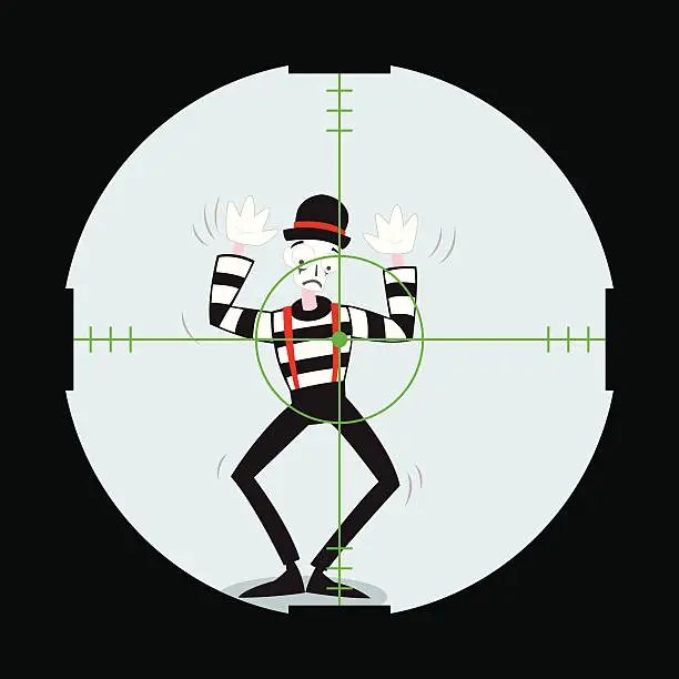 Vector illustration of Mime in the Crosshairs