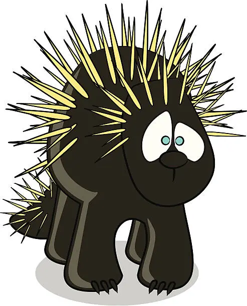 Vector illustration of Porcupine Cartoon