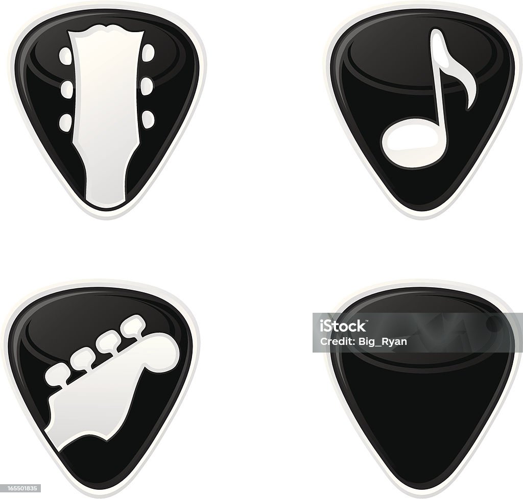 pick set gel style guitar pick logos Guitar stock vector