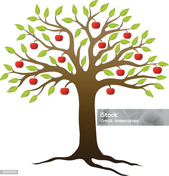 Apple Tree Stock Illustration - Download Image Now - Apple Tree, Tree, Fruit