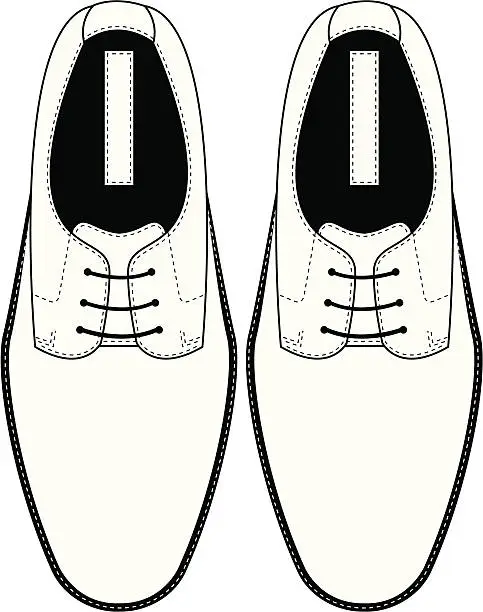Vector illustration of Lace Up Formal Shoe Template