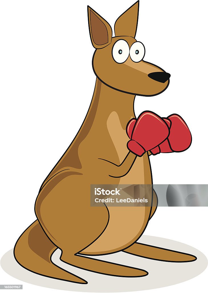 Boxing Kangaroo Fully editable vector illustration of a kangaroo with some boxing gloves. Kangaroo stock vector