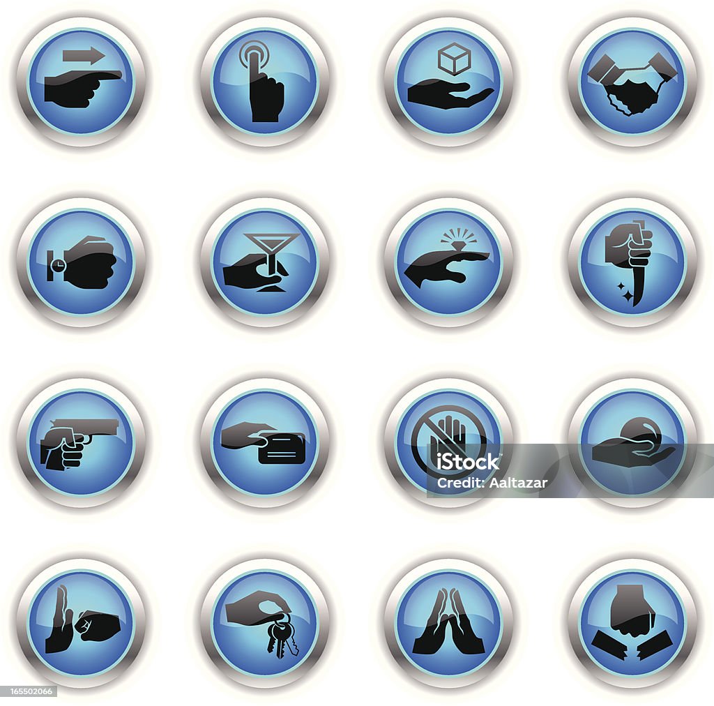 Bleu icônes-Main - clipart vectoriel de Arme à feu libre de droits
