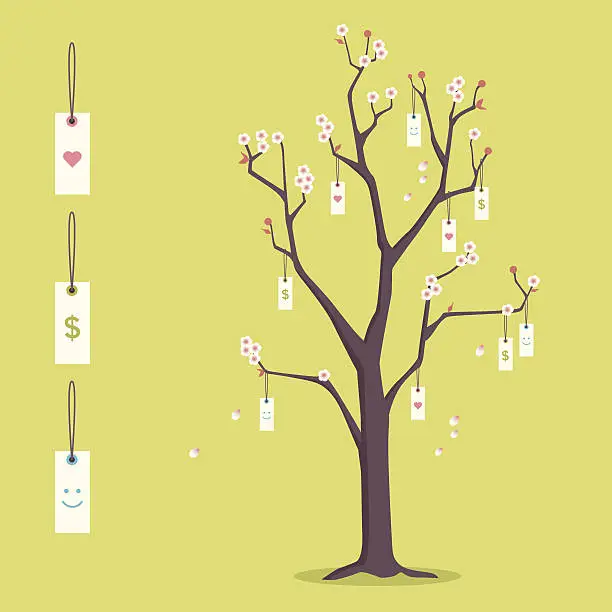 Vector illustration of Wish tree