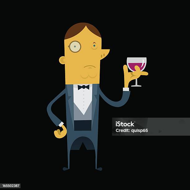 Mann Mit Wein Stock Vektor Art und mehr Bilder von High Society - High Society, Anzug, ClipArt