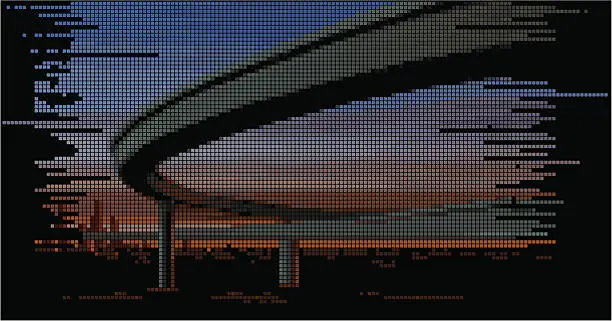 Vector illustration of Pixel Bridge