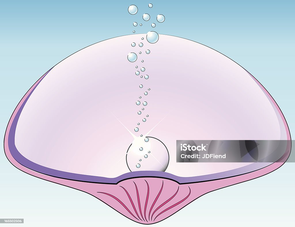 Clam Shell z perłą - Grafika wektorowa royalty-free (Bańka)