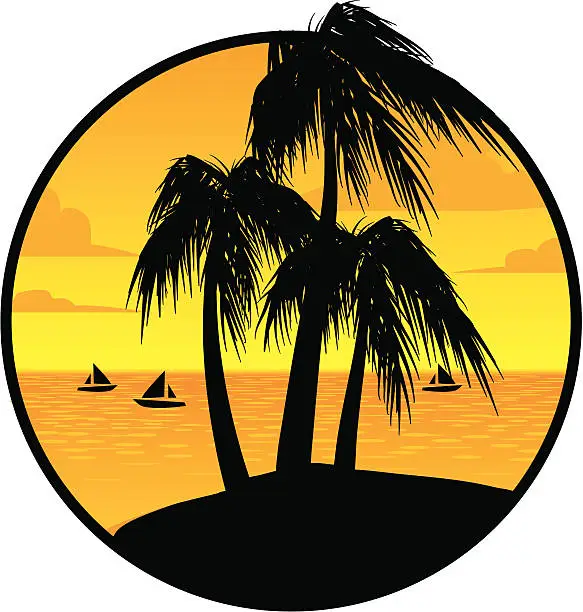 Vector illustration of tropical vacation