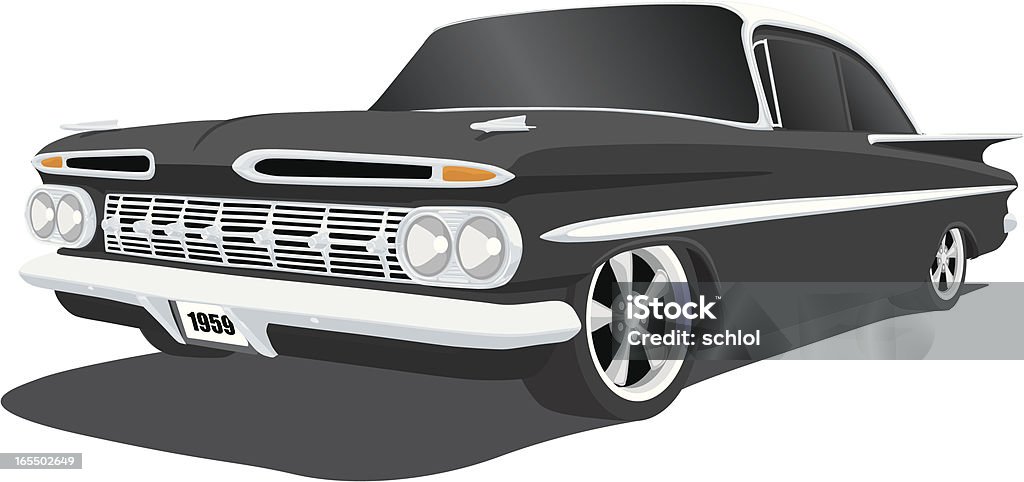Clássico Chevrolet Impala - Royalty-free Estilo retro arte vetorial