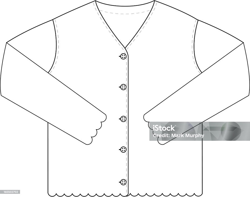 Классический кардиган шаблон девочек - Векторная графика Блуза роялти-фри