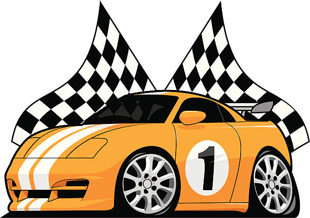 Sports Racer Stock Illustration - Download Image Now - Racecar, Cartoon,  Checkered Flag - iStock