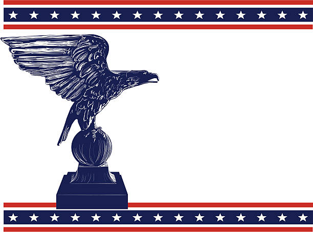 Eagle frame An eagle ornament with background frame, on layers for easy editing military borders stock illustrations