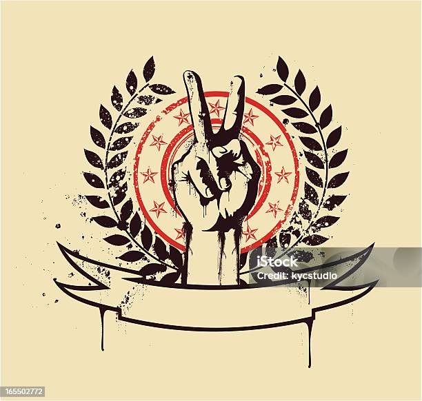 Эмблема Victory — стоковая векторная графика и другие изображения на тему Два пальца вверх - Два пальца вверх, Буква V, Успех