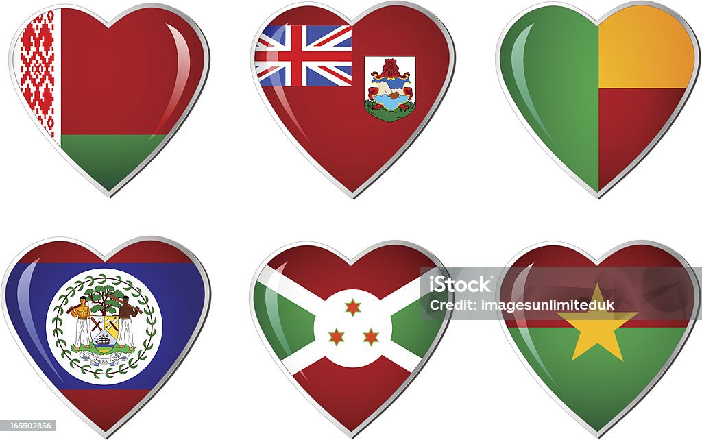Bandeira de coração colecção - Royalty-free Bandeira arte vetorial