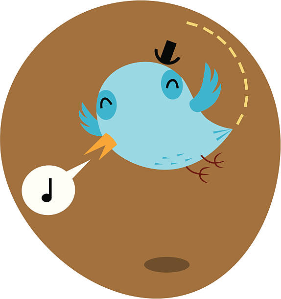 Uccello azzurro felice - illustrazione arte vettoriale